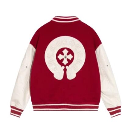 Red Wool Varsity Jacket | Chrome Hearts back side jacket