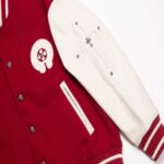 Red Wool Varsity Jacket | Chrome Hearts arm side jacket