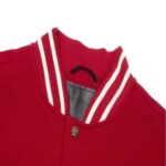 Red Wool Varsity Jacket | Chrome Hearts coller side jacket