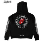 Rolling Stone Chrome Heart Zip-Up black Hoodie back side image