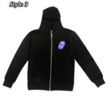 Rolling Stone Chrome Heart Zip-Up black Hoodie front side image