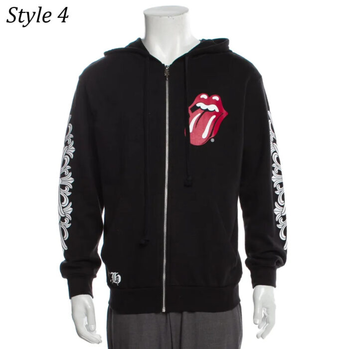 Rolling Stone Chrome Heart Zip-Up black Hoodie front side image