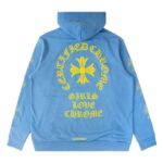 chrome hearts blue hoodie back side hoodie