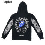 Rolling Stone Chrome Heart Zip-Up black Hoodie back side image