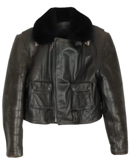 Chrome Hearts Cher's Custom Shearling Leather Bomber Jacket (front side jacket)