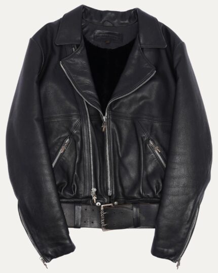 Chrome Hearts Fur Lined Leather Jacket(front side)