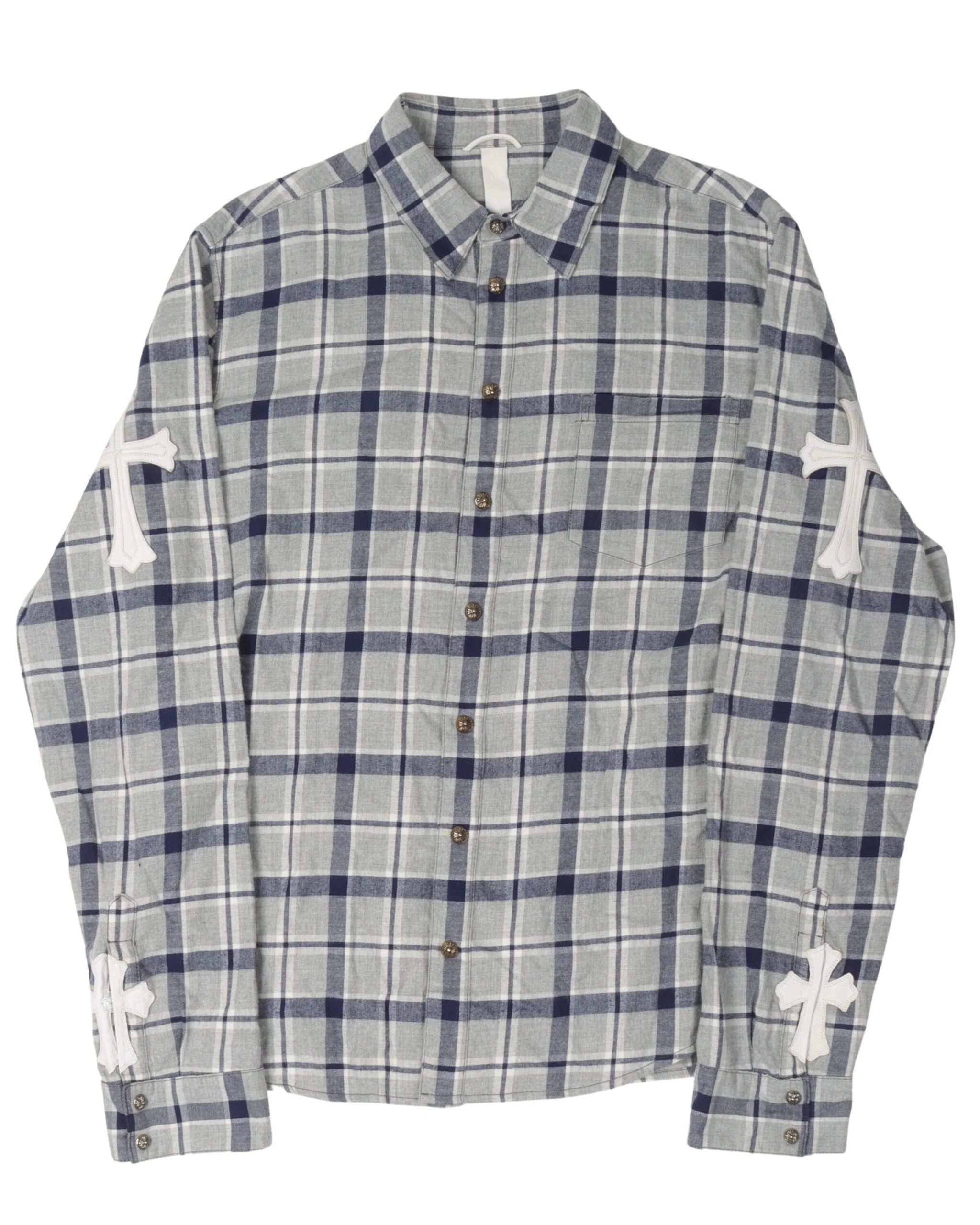 Chrome Hearts Cross Patch Flannel Shirt ( front side)