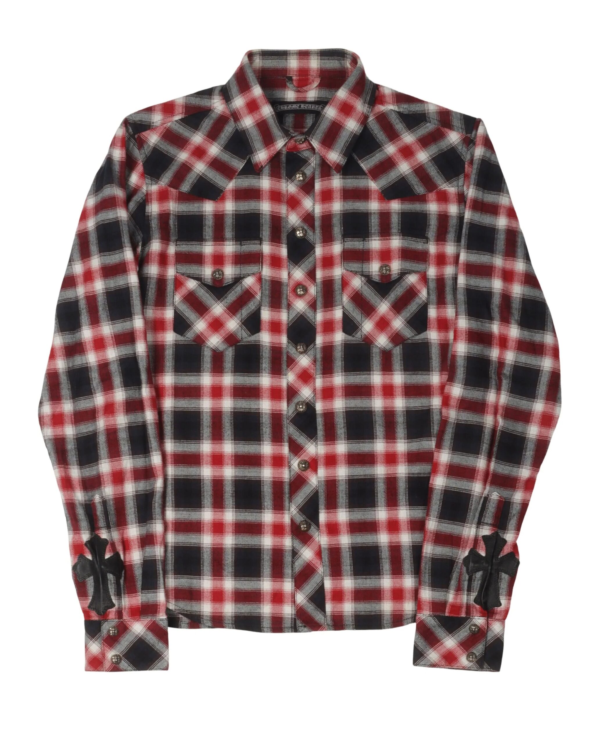 Chrome Hearts Cross Patch Western Flannel Shirt (front side)