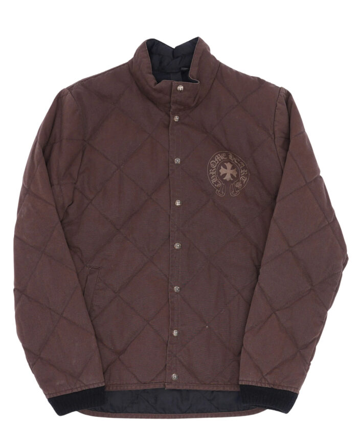 Chrome Hearts Quilted Down-Filled Horseshoe Logo Jacket (front side jacket)