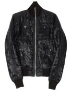 Chrome Hearts Slim Fit Funnel Neck Embellished Fleur Patch Quilted Jacket (front side jacket)