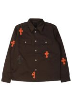 Leather Cross Work Shirt (frint side)