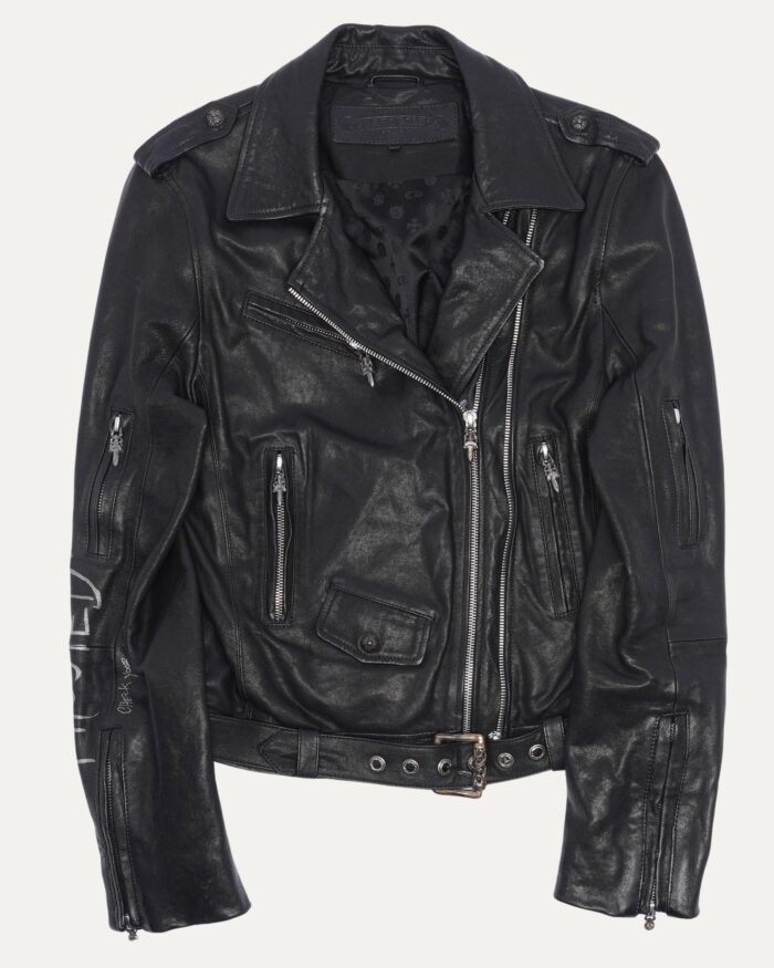 Chrome Hearts Matty Boy Patch Leather Jacket(front side)