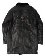 Chrome Hearts Mink Fur Leather Coat with Silver Fleur Embellishments (back side jacket)