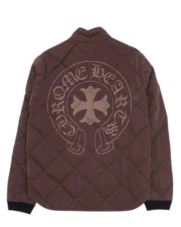 Chrome Hearts Quilted Down-Filled Horseshoe Logo Jacket (back side jacket)