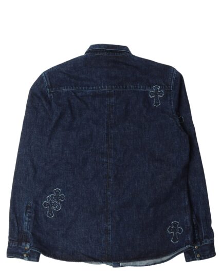 Laser Cut Denim Cross Shirt back side