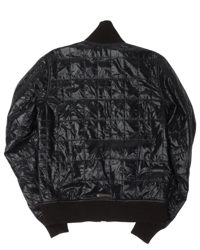 Chrome Hearts Slim Fit Funnel Neck Embellished Fleur Patch Quilted Jacket (back side jacket)