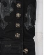 Chrome Hearts Fleur-de-lis 97 Patch Black Denim Jacket (button on a arm jacket)