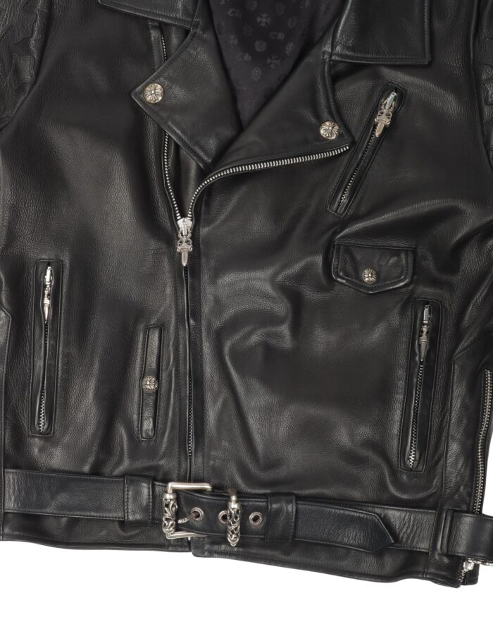 Chrome Hearts Cross Patch Leather SLUFF Jacket (zips)