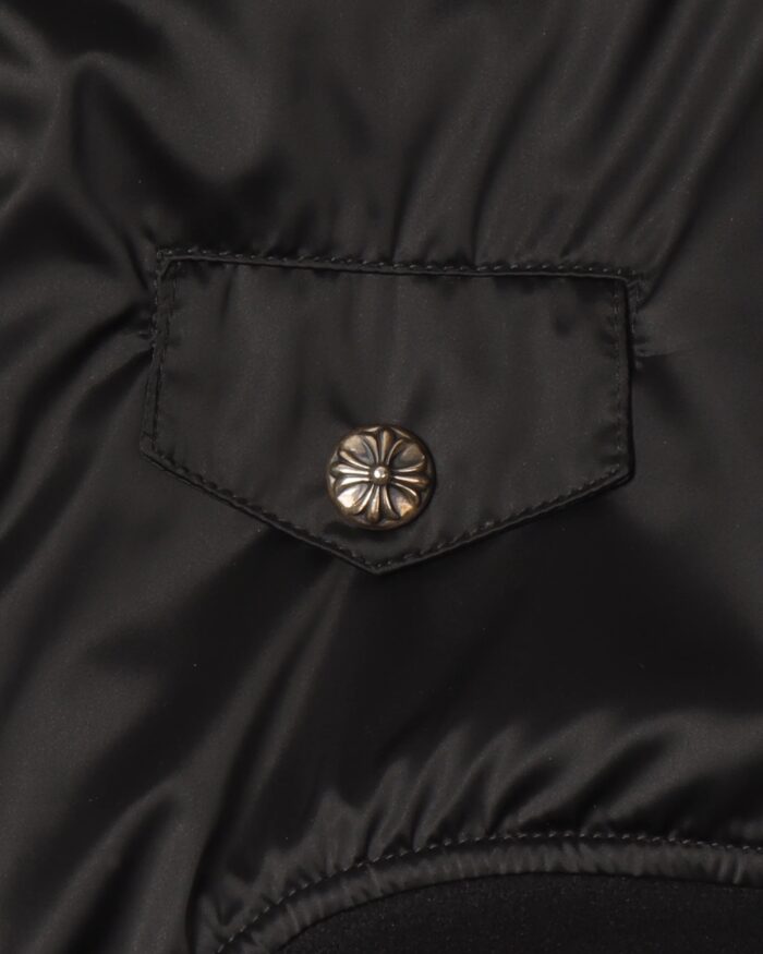 Chrome Hearts Silk-Lined Cross Patch Bomber Jacket (pocket button jacket)