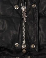 Chrome Hearts Leather Puffer Down Jacket (long zip)